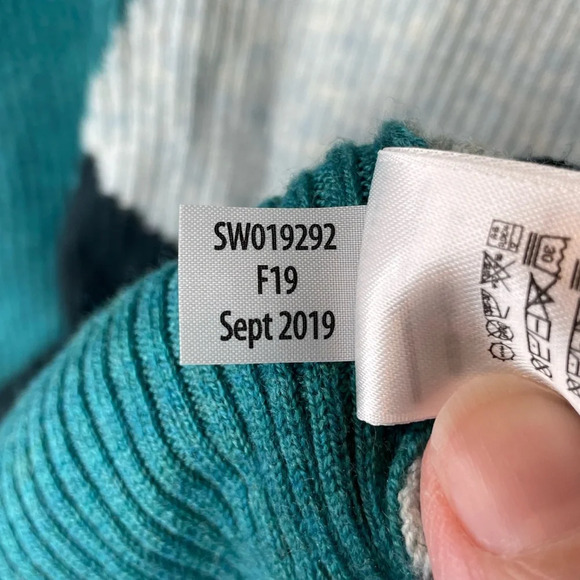 Smartwool Color Block Sweater Size Medium Blue/Green Ribbed Merino Wool Blend - Picture 9 of 9